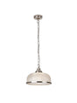 Bistro II Pendant  - Satin Silver & Holophane Style Glass