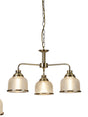 Bistro II 3Lt Pendant-Antique Brass & Holophane Style Glass