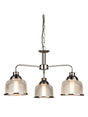 Bistro II 3Lt Pendant- Satin Silver & Holophane Style Glass
