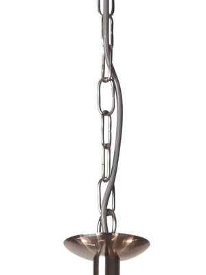 Searchlight Electric Bistro II 5Lt Pendant- Satin Silver & Holophane Style Glass 1685-5SS