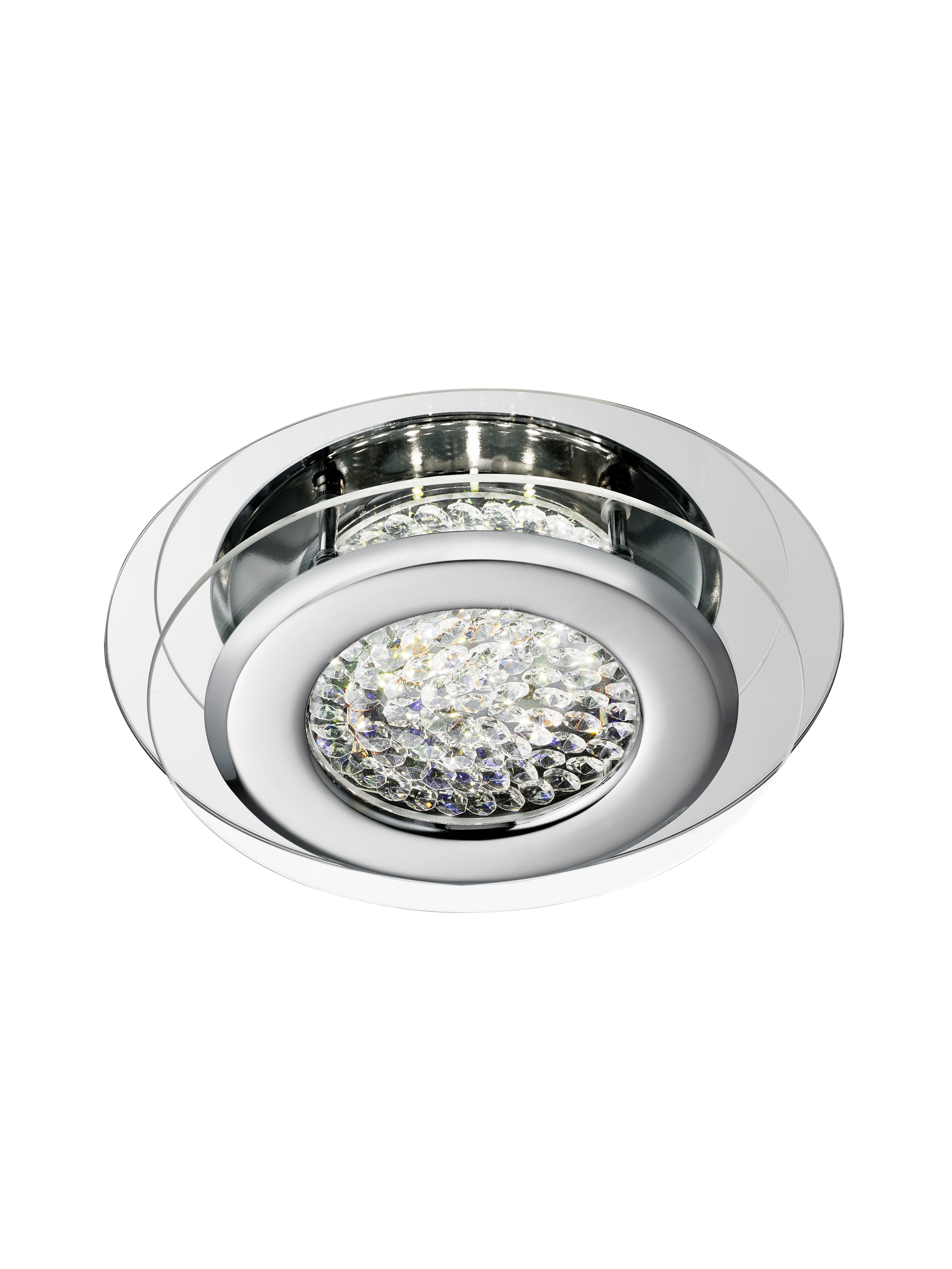 Vesta LED Flush - Chrome & Clear Crystal
