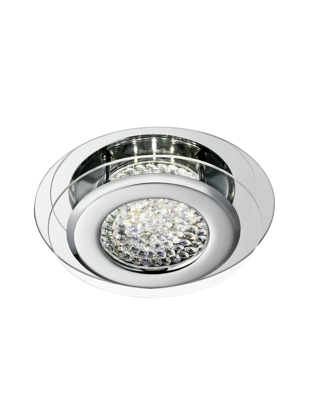 Vesta LED Flush - Chrome & Clear Crystal