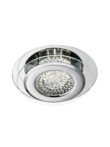 Vesta LED Flush - Chrome & Clear Crystal