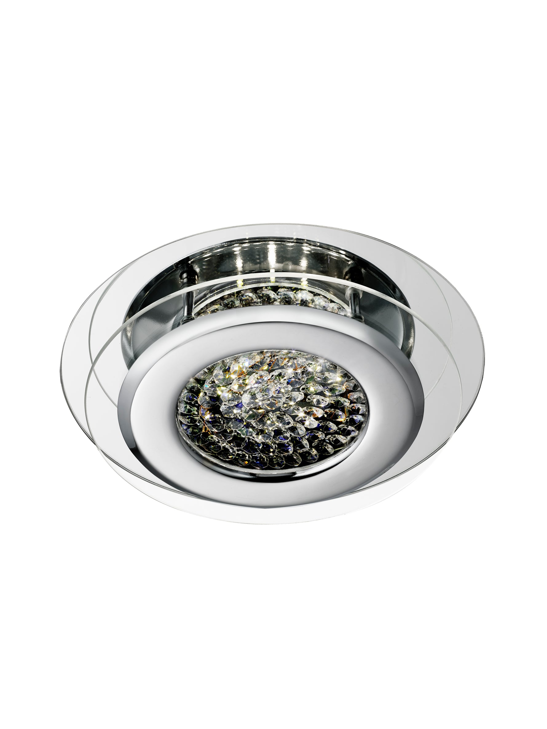 Searchlight Electric Vesta LED Flush - Chrome & Clear Crystal 1692CC