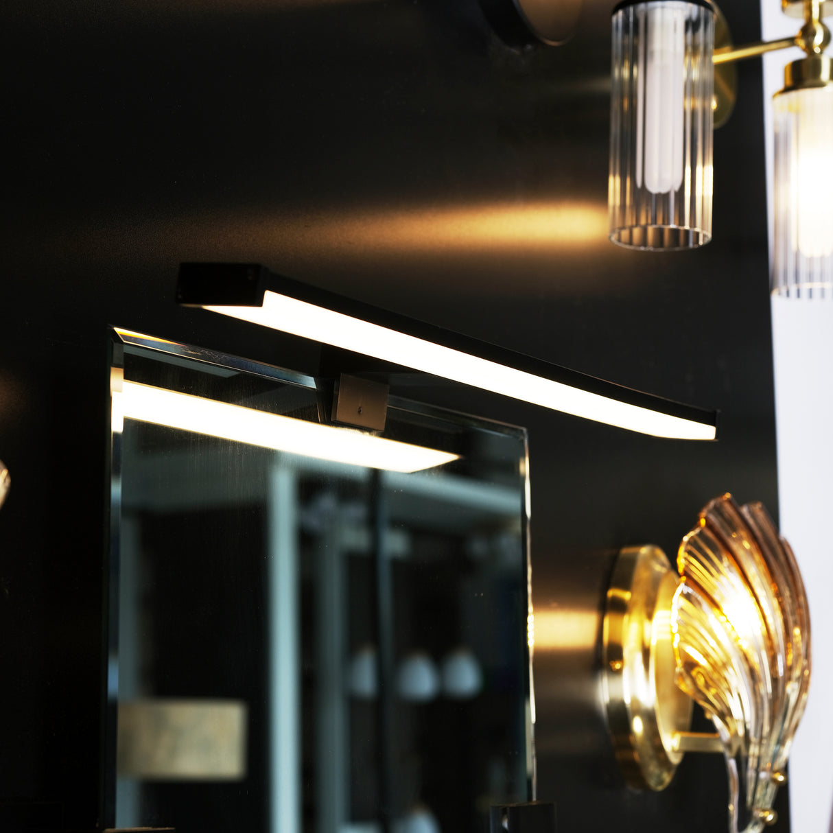 Searchlight Electric Kos - LED Bathroom Mirror Light - Black 17003-40BK