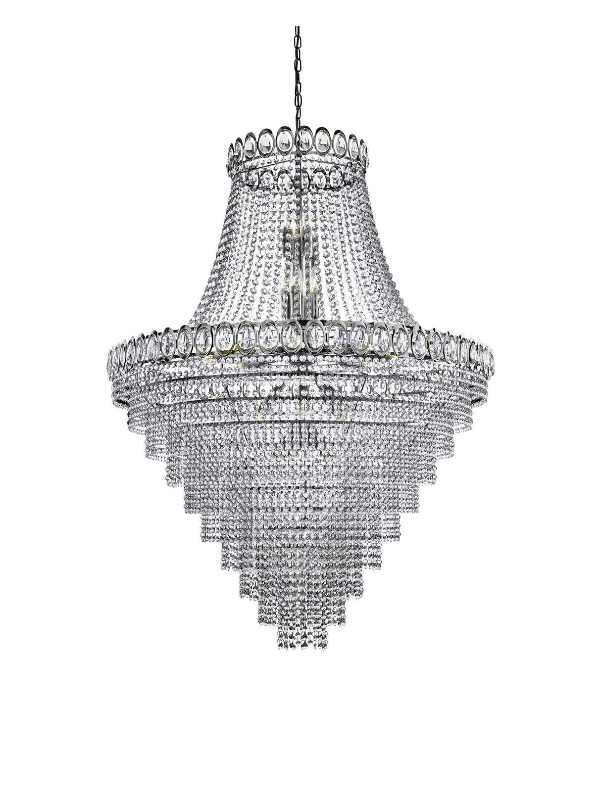 Searchlight Electric Louis Phillipe  28Lt Chandelier - Chrome Metal & Crystal 1711-102CC