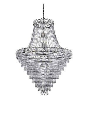 Searchlight Electric Louis Phillipe  28Lt Chandelier - Chrome Metal & Crystal 1711-102CC