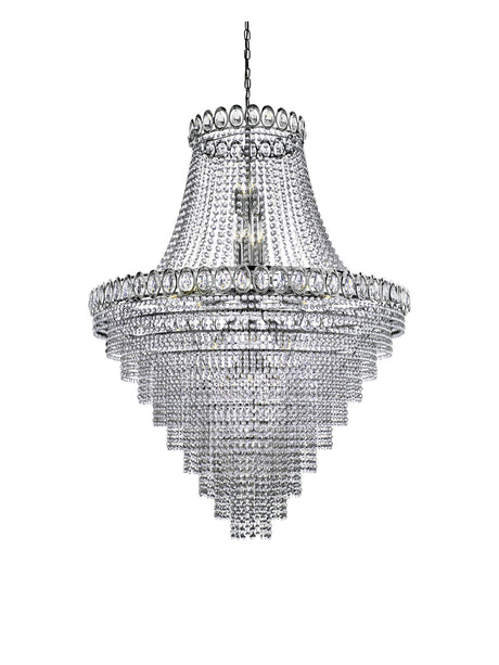Searchlight Electric Louis Phillipe  28Lt Chandelier - Chrome Metal & Crystal 1711-102CC
