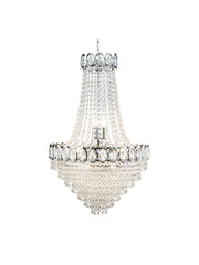 Louis Phillipe  11Lt Chandelier - Chrome Metal & Crystal