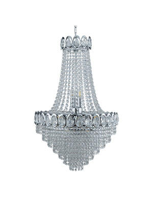 Searchlight Electric Louis Phillipe  11Lt Chandelier - Chrome Metal & Crystal 1711-11CC