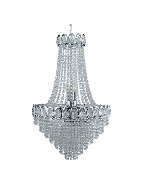 Searchlight Electric Louis Phillipe  11Lt Chandelier - Chrome Metal & Crystal 1711-11CC