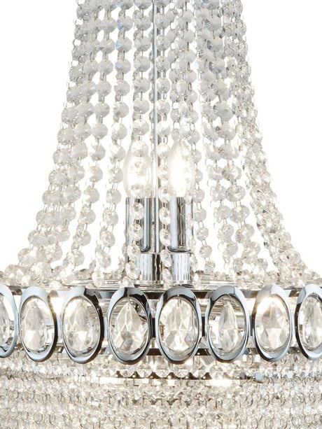 Searchlight Electric Louis Phillipe  11Lt Chandelier - Chrome Metal & Crystal 1711-11CC