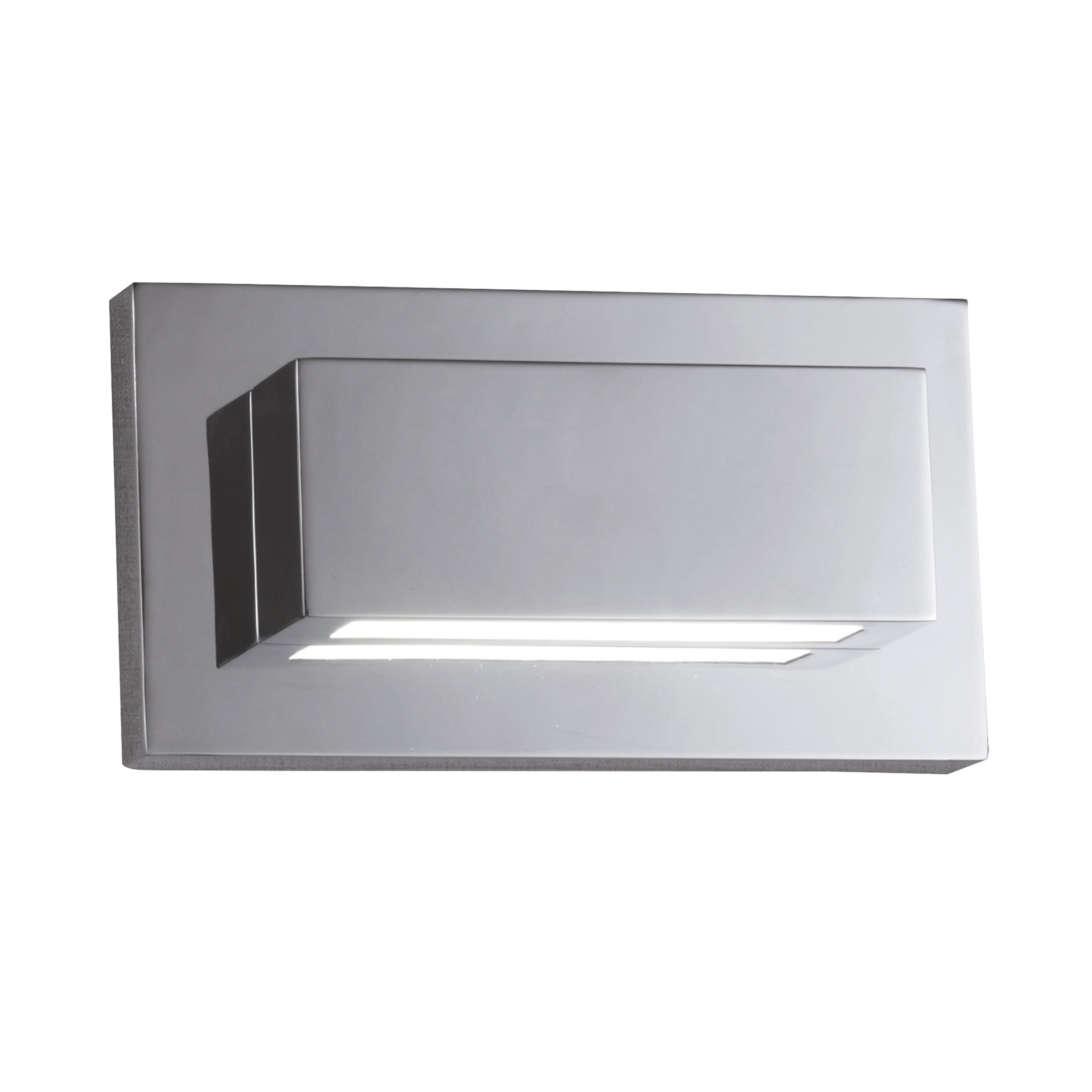 Ledge LED Up/Downlight Wall Light - Chrome & Glass