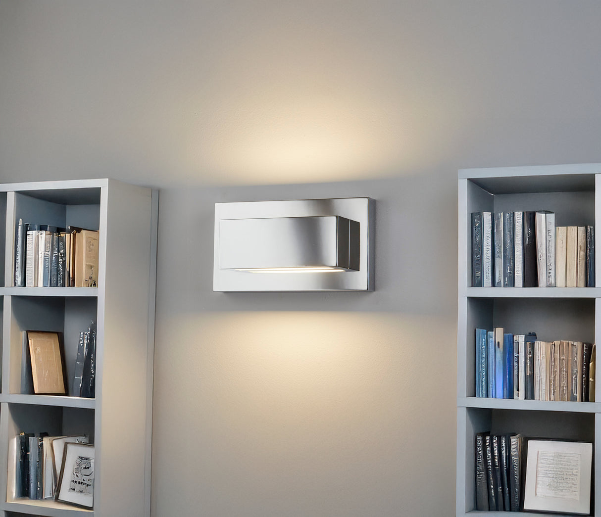 Searchlight Electric Ledge LED Up/Downlight Wall Light - Chrome & Glass 1752CC