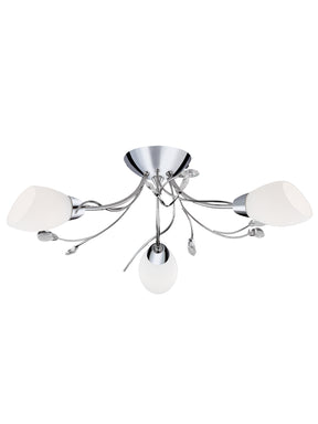 Gardenia 3Lt Flush - Polished Chrome & Glass