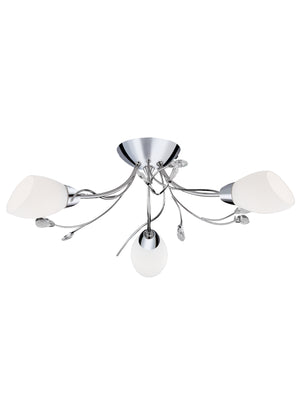 Gardenia 3Lt Flush - Polished Chrome & Glass