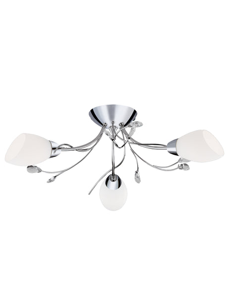 Gardenia 3Lt Flush - Polished Chrome & Glass