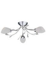 Searchlight Electric Gardenia 3Lt Flush - Polished Chrome & Glass 1763-3CC
