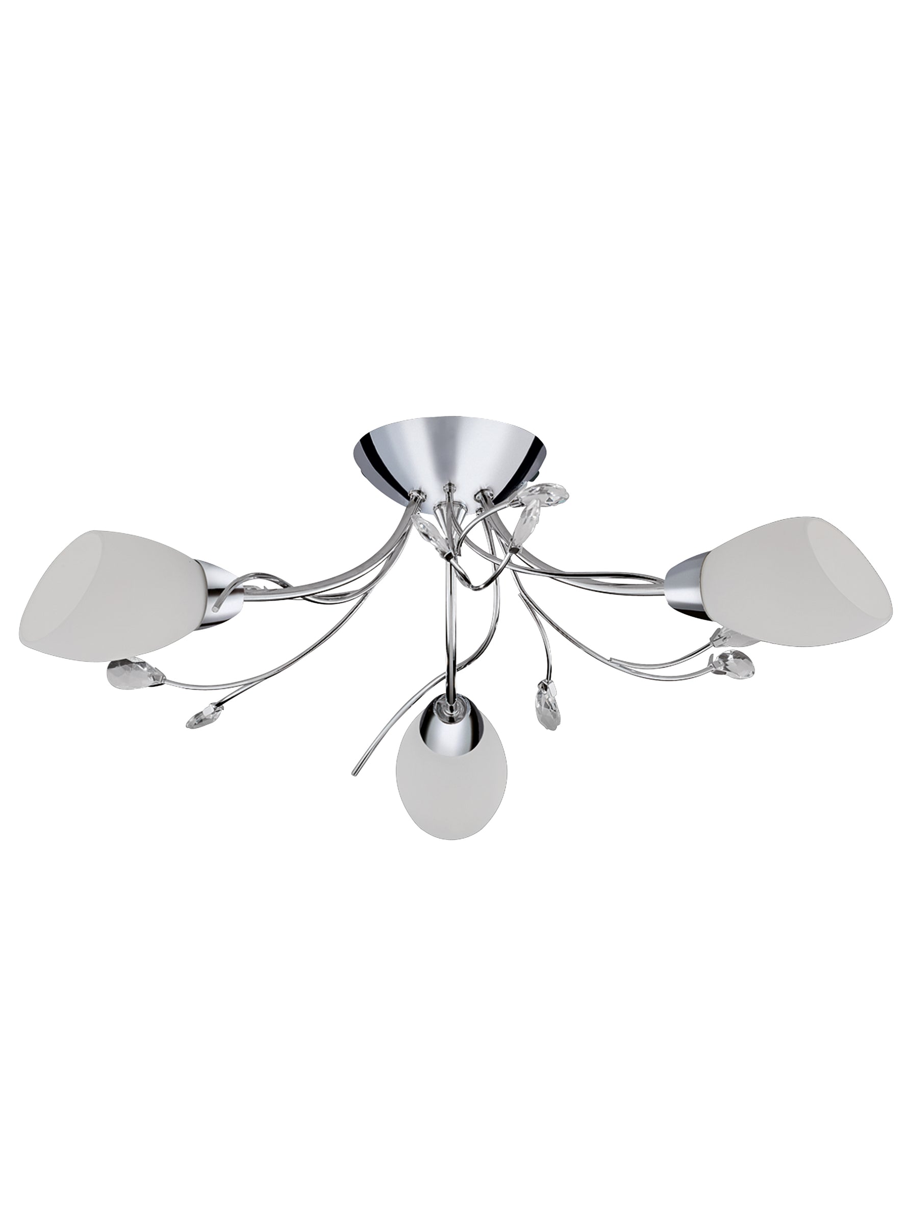 Searchlight Electric Gardenia 3Lt Flush - Polished Chrome & Glass 1763-3CC