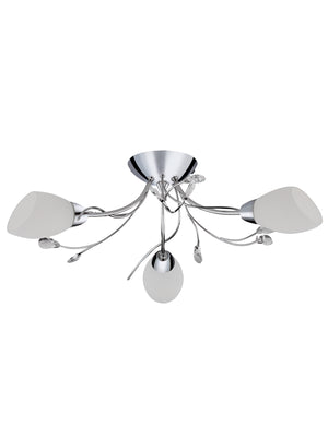 Searchlight Electric Gardenia 3Lt Flush - Polished Chrome & Glass 1763-3CC