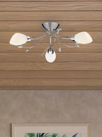 Searchlight Electric Gardenia 3Lt Flush - Polished Chrome & Glass 1763-3CC
