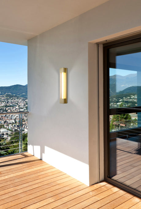 Searchlight Electric Sacramento OD LED Wall Light - Stainless Steel, Painted Gold 17670GO
