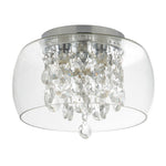 Searchlight Electric Curva 3Lt Bathroom Flush - Chrome Metal & Crystal Glass 1773CC