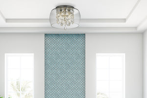 Searchlight Electric Curva 3Lt Bathroom Flush - Chrome Metal & Crystal Glass 1773CC