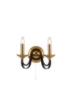 Belfry 2Lt Wall Light - Dark Bronze & Brown Metal