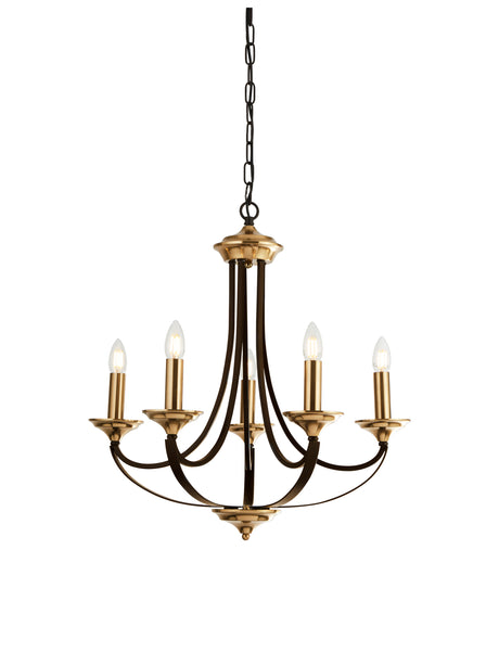 Belfry 5Lt Pendant - Dark Bronze & Brown Metal