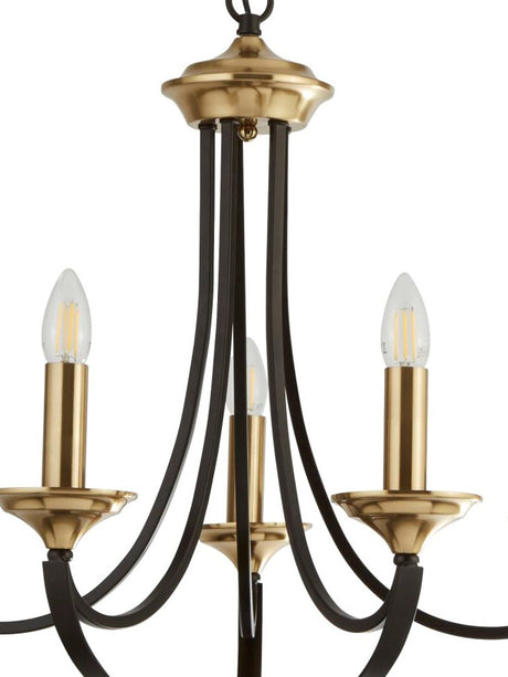 Searchlight Electric Belfry 5Lt Pendant - Dark Bronze & Brown Metal 1845-5BZ