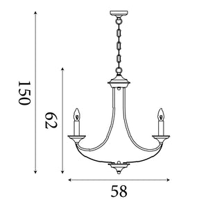 Searchlight Electric Belfry 5Lt Pendant - Dark Bronze & Brown Metal 1845-5BZ