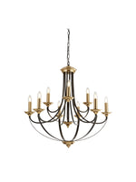 Belfry 9Lt Pendant - Dark Bronze & Brown Metal