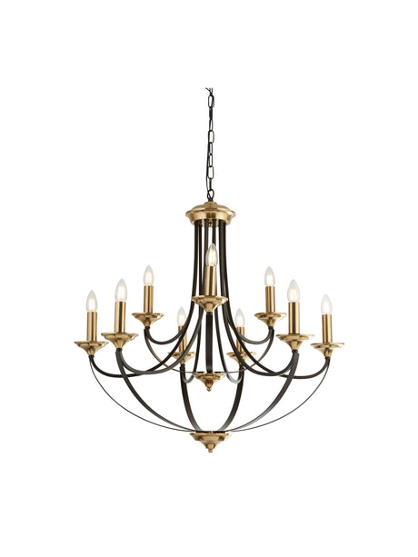 Belfry 9Lt Pendant - Dark Bronze & Brown Metal