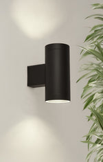 Searchlight Electric Rochester Outdoor 2Lt Wall Light - Black Metal & Glass 19082BK