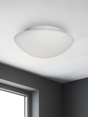 Searchlight Electric Tokyo  3Lt Flush  - White Metal & Opal Glass 1910-35