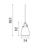 Searchlight Electric Camden 1Lt Pendant  - Black Chrome Metal & Smoked Glass 1921-1BC