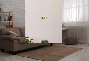 Searchlight Electric Jewel 2Lt Wall Light - Gold Metal & Crystal 19211-2GO