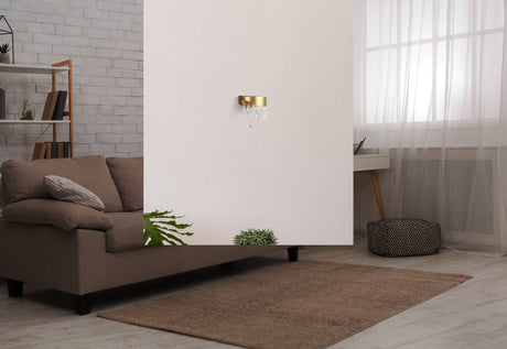 Searchlight Electric Jewel 2Lt Wall Light - Gold Metal & Crystal 19211-2GO