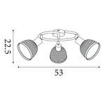 Searchlight Electric Lance 3Lt Round Spotlight - Black Metal & Bamboo Shade 19931-3BK