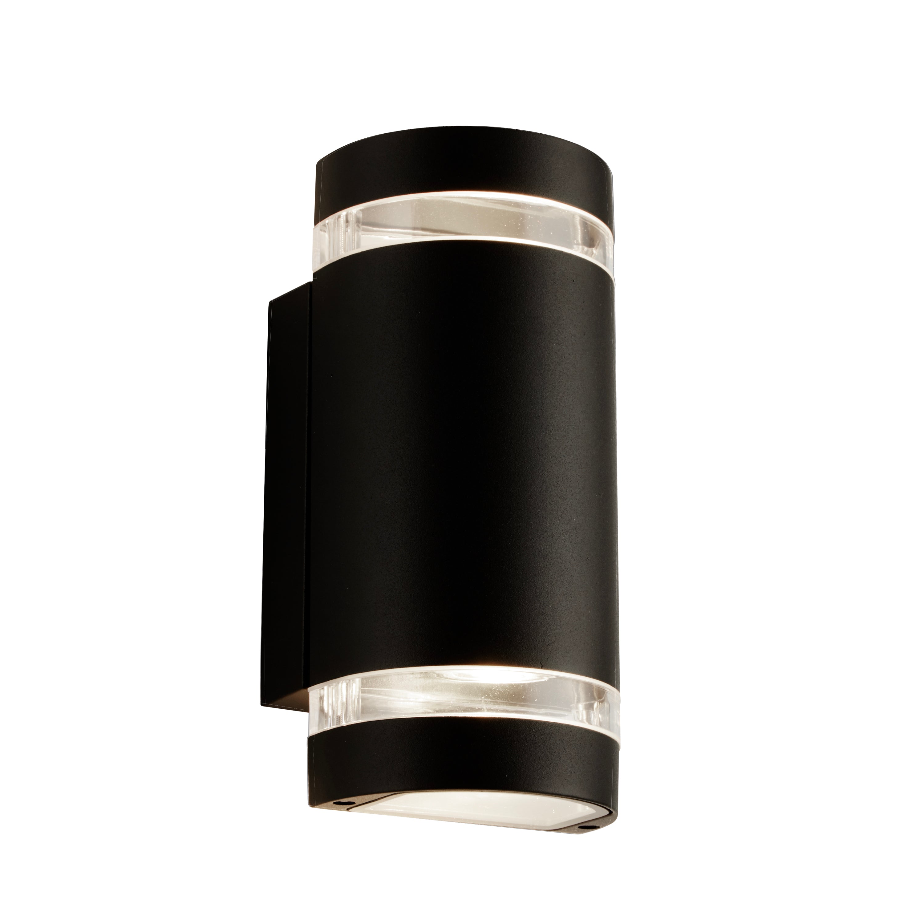 Sheffield Outdoor 2Lt Wall Light - Black, Glass & Polycarb
