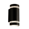 Sheffield Outdoor 2Lt Wall Light - Black, Glass & Polycarb