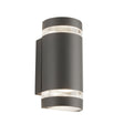 Sheffield Outdoor 2Lt Wall Light - Grey, Glass & Polycarb