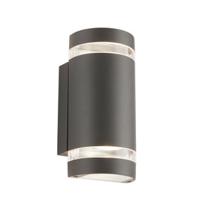 Sheffield Outdoor 2Lt Wall Light - Grey, Glass & Polycarb