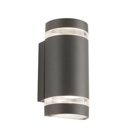 Sheffield Outdoor 2Lt Wall Light - Grey, Glass & Polycarb