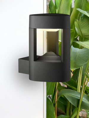 Searchlight Electric Michigan Outdoor Wall Light- Dark Grey Metal & Polycarbonate 2005GY
