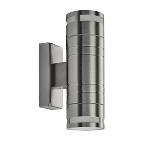 Searchlight Electric Metro Outdoor Wall Light - Stainless Steel Metal & Glass 2018-2-LED