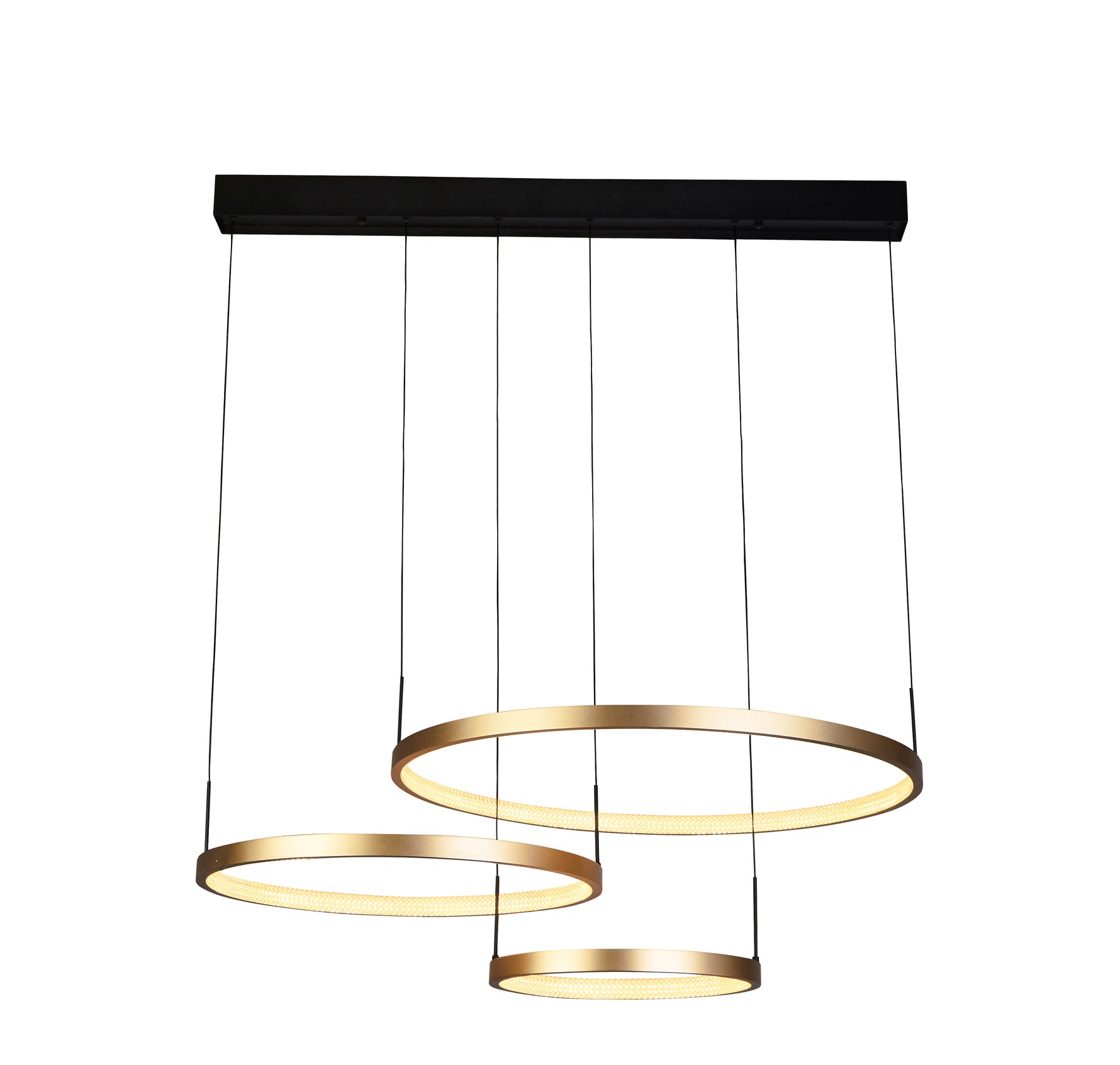 Grace 3 Ring Pendant - Black & Gold Metal