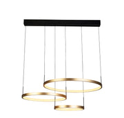 Grace 3 Ring Pendant - Black & Gold Metal
