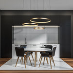 Searchlight Electric Grace 3 Ring Pendant - Black & Gold Metal 20227-3GO